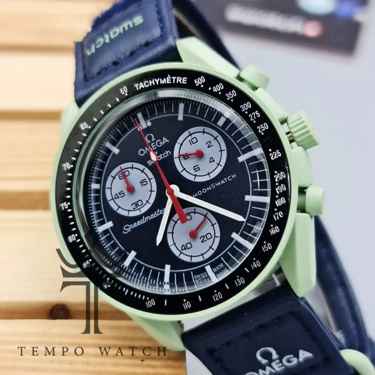 صفحه ساعت مچی امگا سواچ سرمه ای صفحه ساعت مچی امگا سواچ سرمه ای