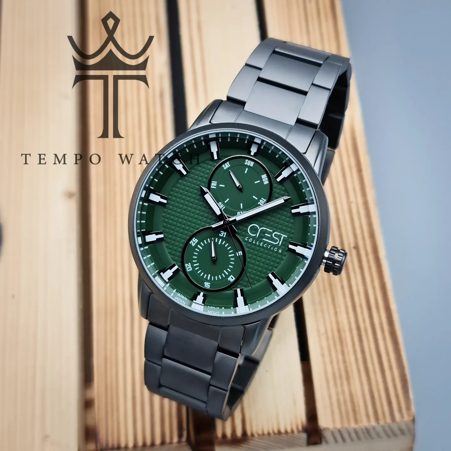 ساعت مچی مردانه اورجینال CREST مدل 6126 سبز ساعت مچی مردانه اورجینال CREST مدل 6126 سبز