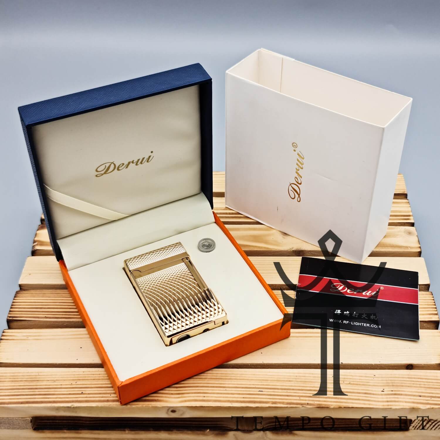 PSX_20230224_215837 پکیج فندک دروی Derui گازی طلایی