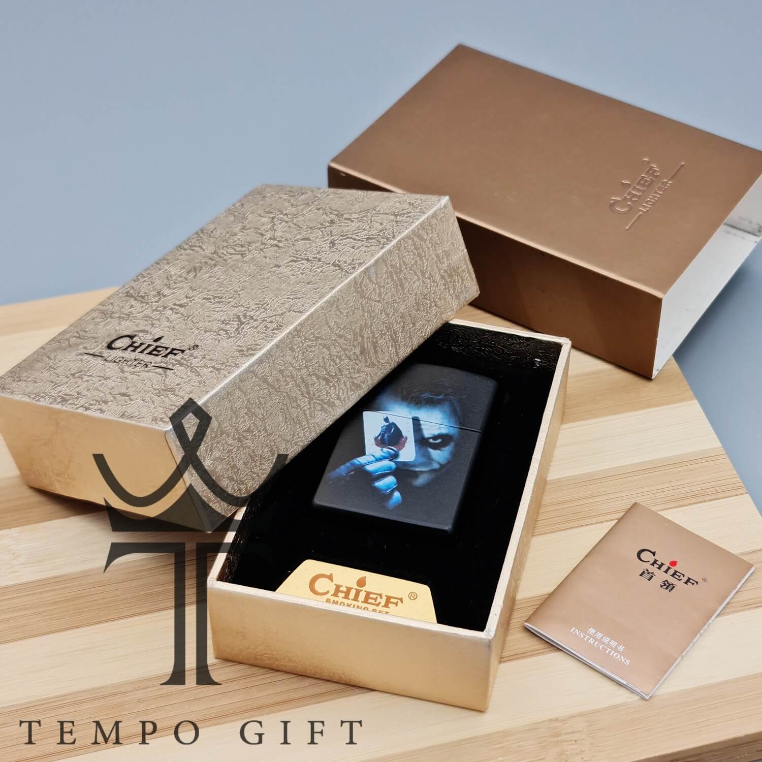 PSX_20230518_180201 جعبه فندک بنزینی چیف chief طرح جوکر