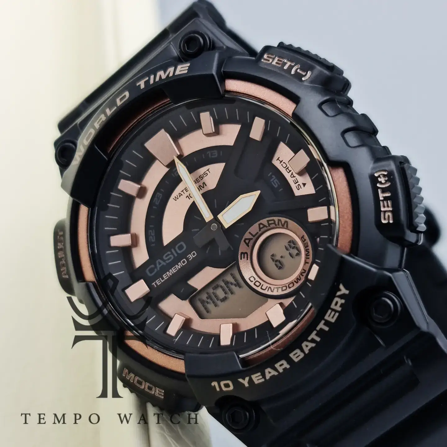 صفحه ساعت مچی کاسیو مردانه Casio AEQ-110W رزگلد صفحه ساعت مچی کاسیو مردانه Casio AEQ-110W رزگلد