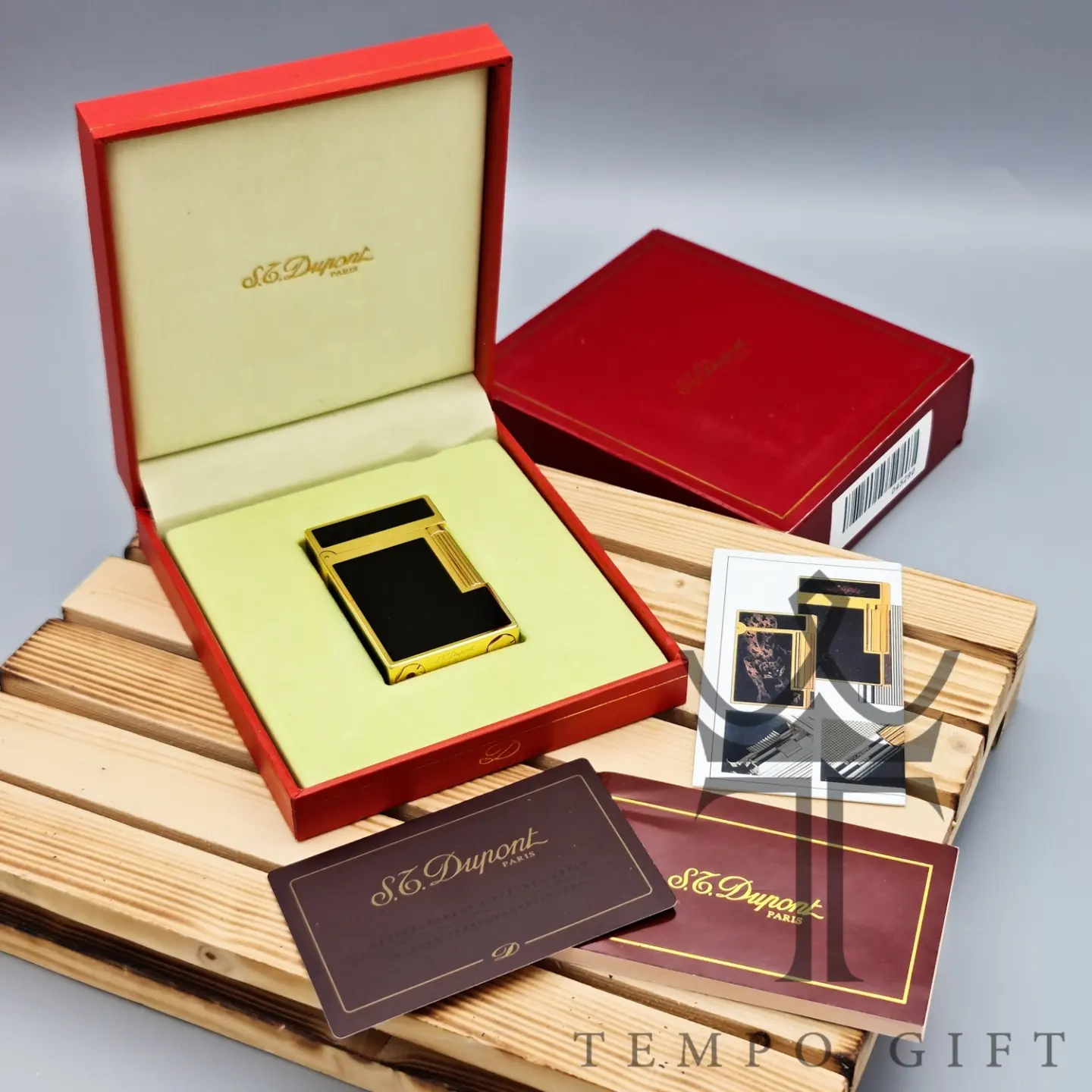 پکیج فندک اس تی دوپونت S.T Dupont مشکی طلایی