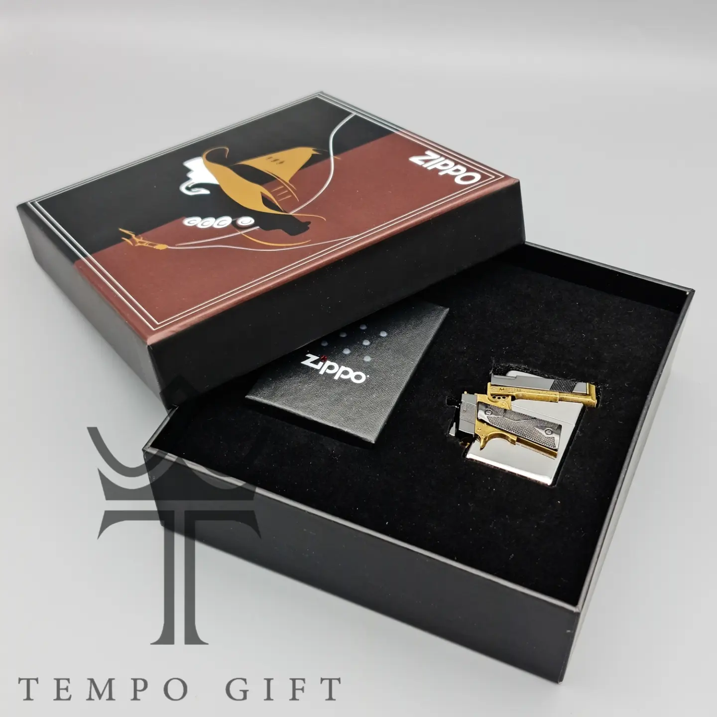 پکیج فندک زیپو اورجینال مدل تفنگ Gun پکیج فندک زیپو اورجینال مدل تفنگ Gun