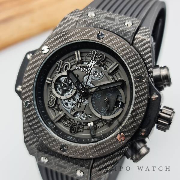 صفحه ساعت مچی مردانه هابلوت HUBLOT مدل فیبرکربن صفحه ساعت مچی مردانه هابلوت HUBLOT مدل فیبرکربن