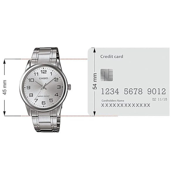 اندازه صفحه ساعت مچی مردانه کاسیو MTP-V001D-7B