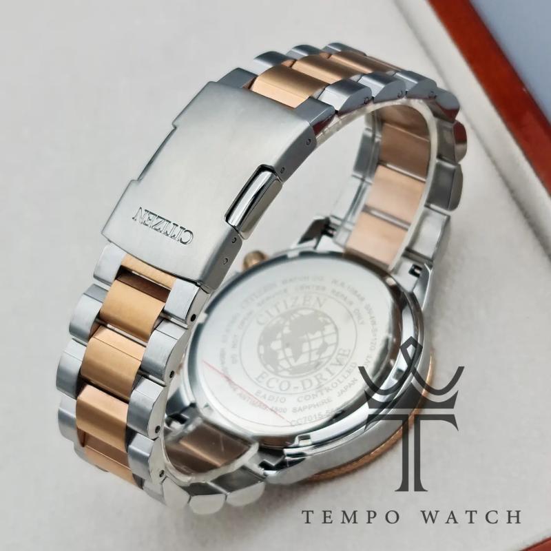 بند ساعت مردانه سیتیزن استیل رزگلد اکو درایو