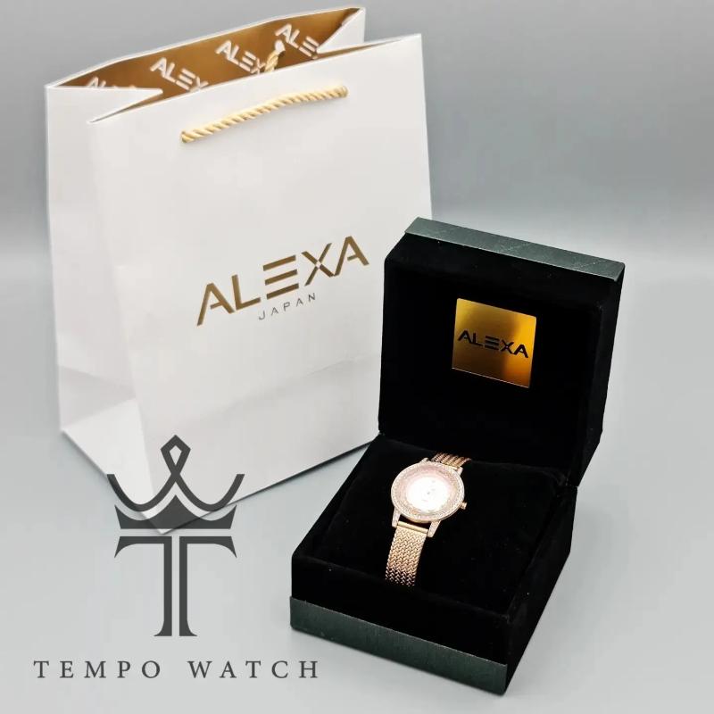 IMG_20240725_213448_455 جعبه ساعت مچی زنانه الکسا ALEXA طلایی اورجینال