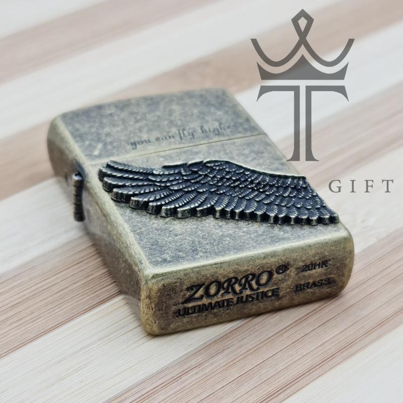 زیر فندک بنزینی زورو مدل بال طلایی