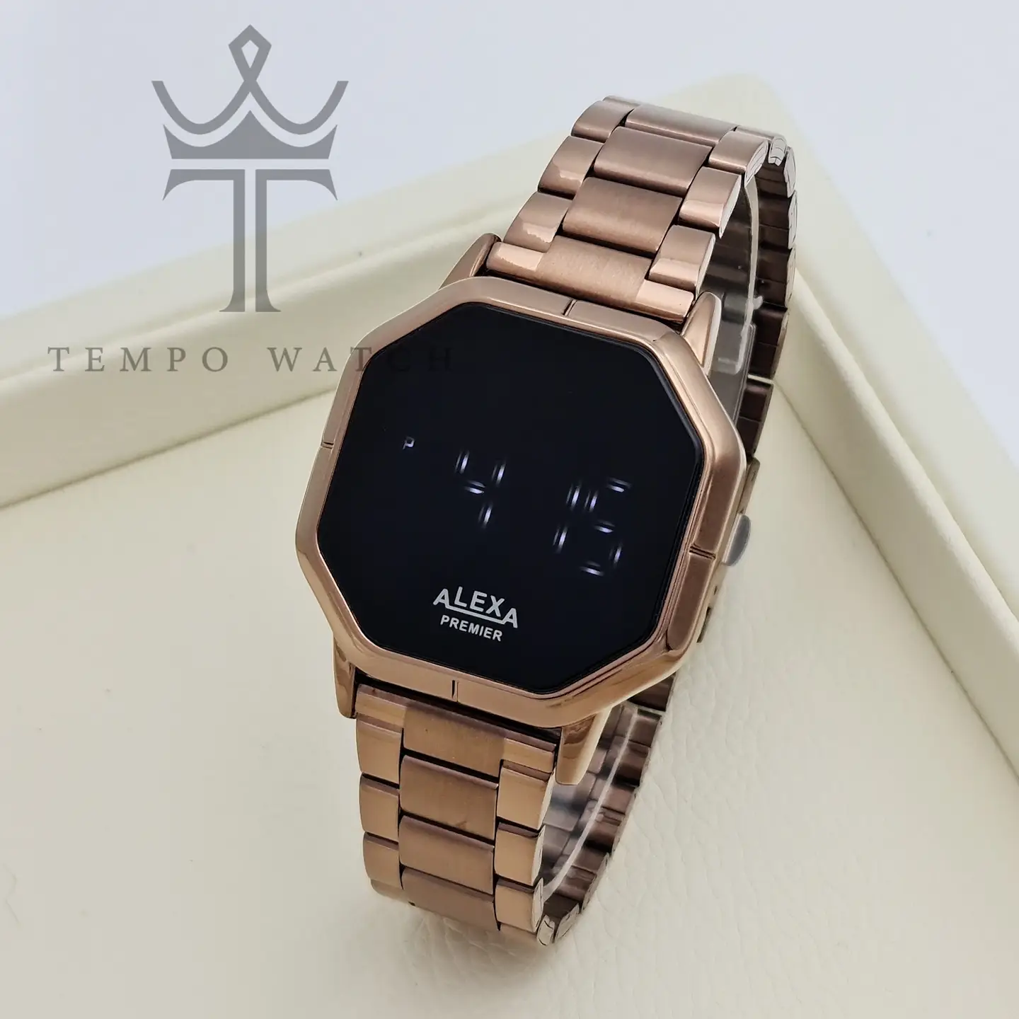 ساعت مچی مردانه دیجیتال الکسا ALEXA A0024 قهوه ای کافی