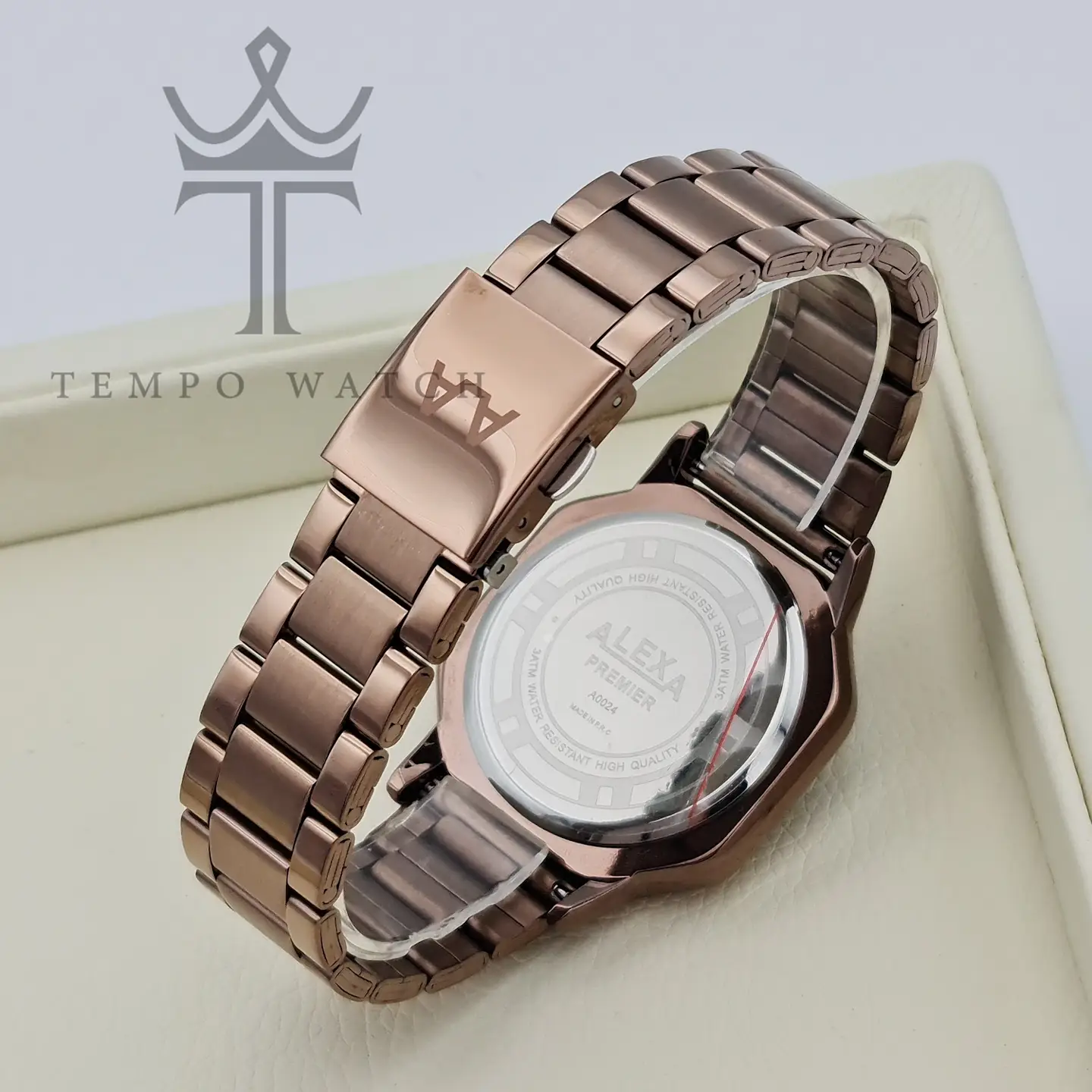 بند ساعت مچی مردانه دیجیتال الکسا ALEXA A0024 قهوه ای کافی