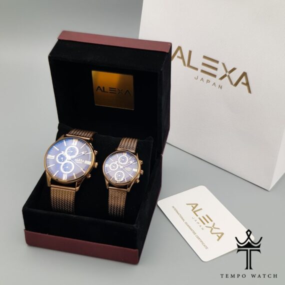 جعبه ساعت مچی مردانه الکسا ALEXA A0039 قهوه ای کافی