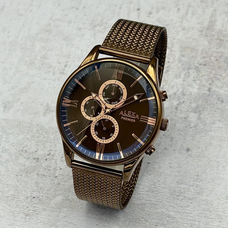 ساعت مچی مردانه الکسا ALEXA A0039 قهوه ای کافی ساعت مچی مردانه الکسا ALEXA A0039 قهوه ای کافی