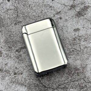 فندک هوشمند بشکنی گازی با شعله اتمی نقره ای رنگ