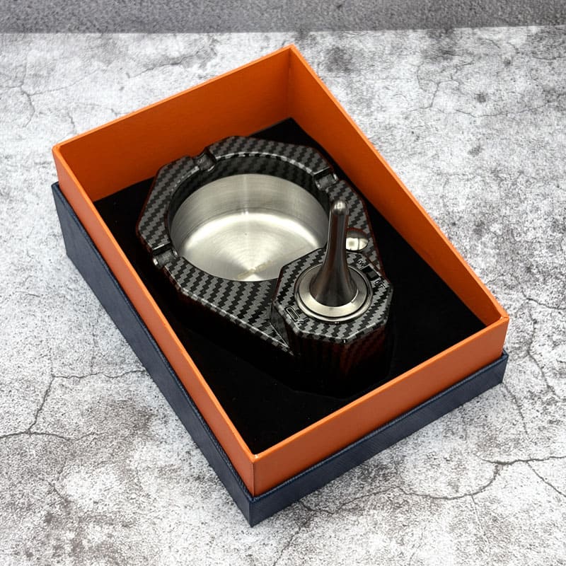 جعبه ی زیرسیگاری رومیزی هوشمند با فندک شعله اتومات هانست