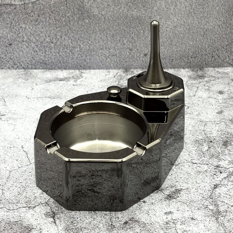 زیرسیگاری رومیزی هوشمند با فندک شعله اتومات هانست رنگ خاکستری