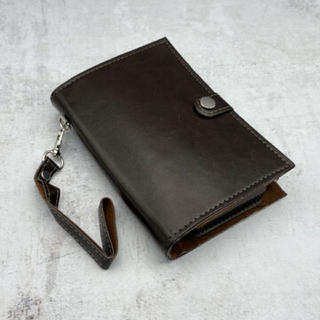 هیپ فلاسک استیل با کیف چرمی