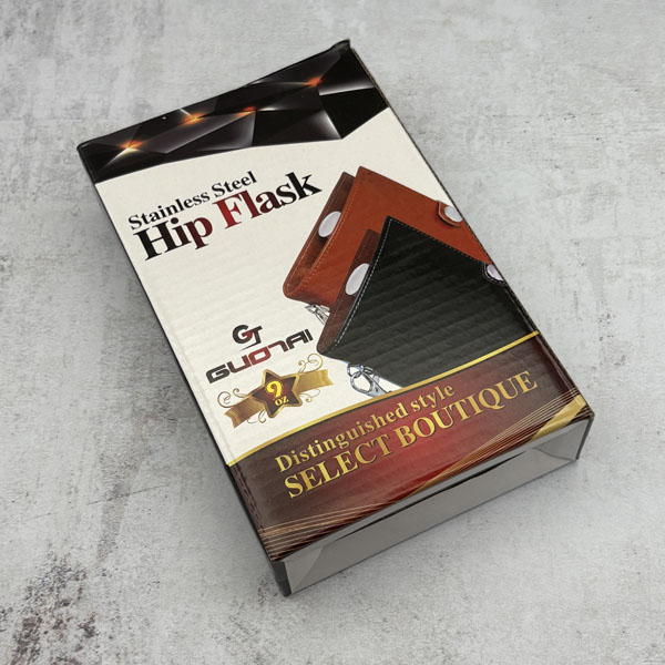 جعبه هیپ فلاسک استیل با کیف چرمی جعبه هیپ فلاسک استیل با کیف چرمی