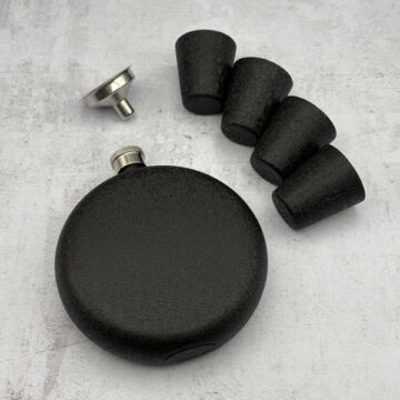 ست هیپ فلاسک استیل چهار شات مدل گرد آسفالتی