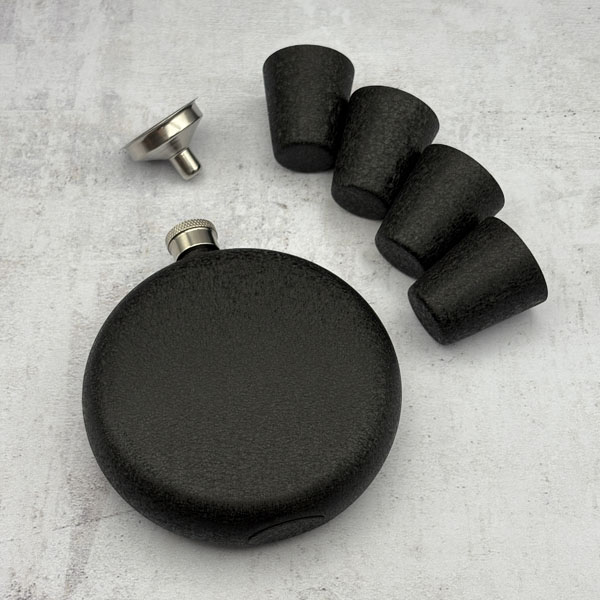 ست هیپ فلاسک استیل چهار شات مدل گرد آسفالتی ست هیپ فلاسک استیل چهار شات مدل گرد آسفالتی